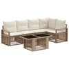 vidaXL Ensemble de canap&eacute; de jardin 6 pc Beige et blanc cr&egrave;me