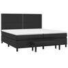 vidaXL Sommier &agrave; lattes de lit avec matelas Noir 200x200 cm Similicuir