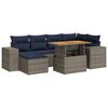 vidaXL Salon de jardin avec coussins 7 pcs gris r&eacute;sine tress&eacute;e