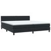 vidaXL Sommier &agrave; lattes de lit avec matelas et LED noir 180x210 cm velours