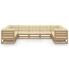 vidaXL Salon de jardin 9 pcs avec coussins Marron miel Bois de pin