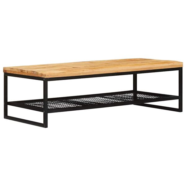 vidaXL Table basse Marron et Noir Bois de mangue massif