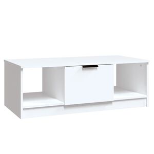 vidaXL Table basse blanc 102x50x36 cm bois d'ing&eacute;nierie