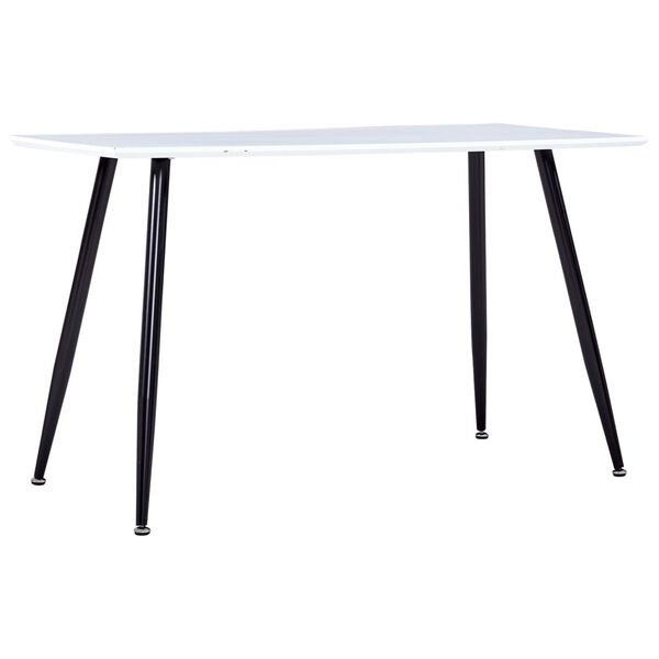 vidaXL Table &agrave; manger Blanc et noir 120x60x74 cm MDF