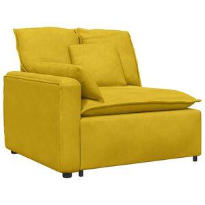 vidaXL Module d'extr&eacute;mit&eacute; d'accoudoir de canap&eacute; modulaire avec coussins jaunes 100 cm