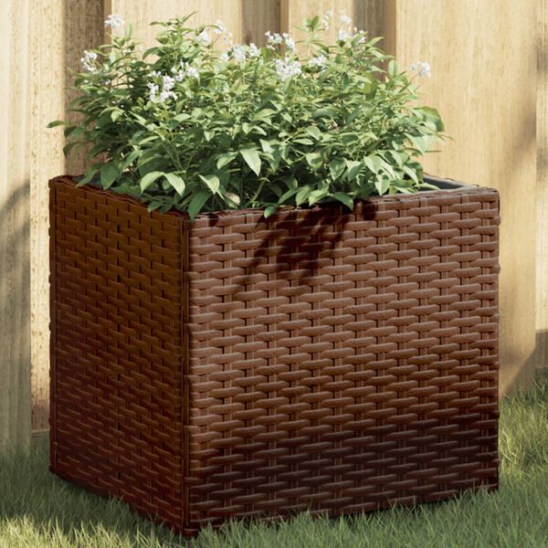 vidaXL Jardini&egrave;re marron 36x30x32 cm r&eacute;sine tress&eacute;e