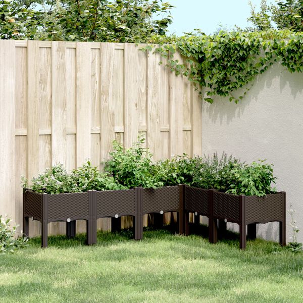 vidaXL Jardini&egrave;re avec pieds marron 160x120x42 cm PP