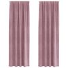 vidaXL Rideaux occultants 2 pc Rose fonc&eacute; 140 x 225 cm Velours