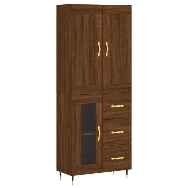 vidaXL Buffet haut Ch&ecirc;ne marron 69,5x34x180 cm Bois d'ing&eacute;nierie