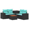 vidaXL Ensemble de Canap&eacute;s 6 pc Noir et Bleu