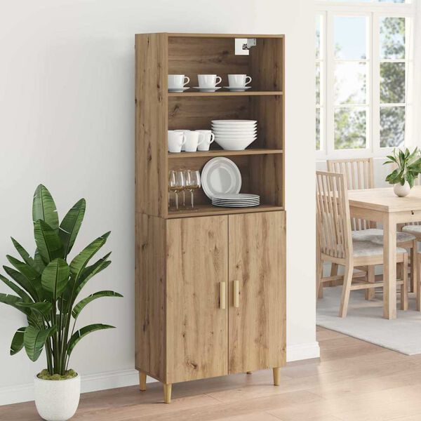 vidaXL Haut Armoire Ch&ecirc;ne artisanal 69,5 x 32,5 x 180 cm