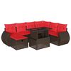 vidaXL Ensemble de canap&eacute; de jardin 8 pcs avec coussins marron