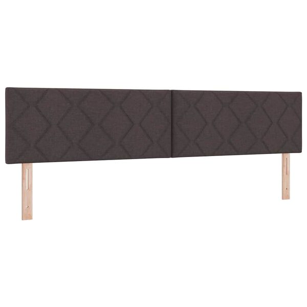 vidaXL Tête de lit avec des lumières à LED Marron 200 cm tissu