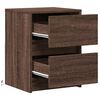 vidaXL Armoire de chevet et lumi&egrave;res LED ch&ecirc;ne marron bois ing&eacute;nierie