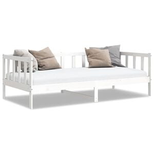 vidaXL Lit de jour sans matelas blanc bois de pin massif 90x200 cm