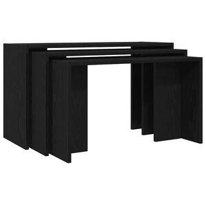vidaXL Tables gigognes 3 pcs noir bois d'ing&eacute;nierie