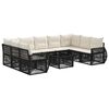 vidaXL Ensemble de canap&eacute; de jardin 10 pcs Noir et blanc cr&egrave;me
