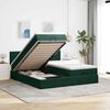 vidaXL Cadre de lit ottoman avec matelas vert fonc&eacute; 200x200 cm velours