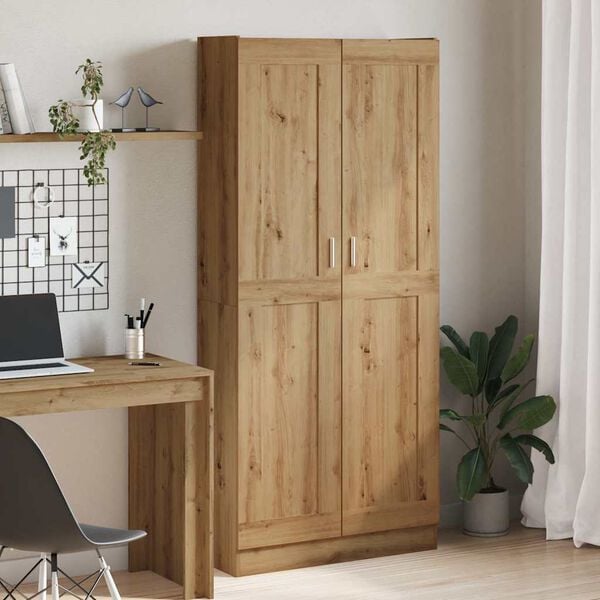 vidaXL Buffet haut ch&ecirc;ne artisanal 82,5x30,5x185 cm bois d'ing&eacute;nierie