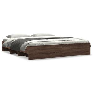 vidaXL Cadre de lit sans matelas ch&ecirc;ne marron 200x200 cm