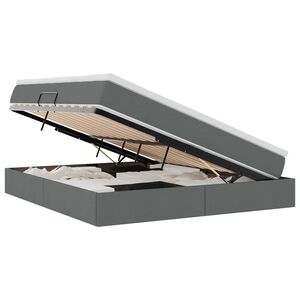 vidaXL Lit avec rangement et matelas Gris fonc&eacute; 180 x 200 cm Polyester