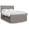 vidaXL Sommier &agrave; lattes de lit avec matelas Taupe 140x200 cm Tissu
