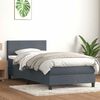 vidaXL Sommier &agrave; lattes de lit et matelas gris fonc&eacute; 100x210cm velours