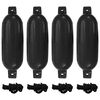 vidaXL Pare-choc de bateau 4 pcs noir &Oslash; 16x58 cm PVC