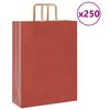 vidaXL Sacs en papier 250 pcs avec poignées rouge 32x12x42 cm
