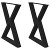 vidaXL Pieds de table &agrave; manger 2 pi&egrave;ces Noir 70 x (72-73,3) cm Acier