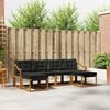 vidaXL Ensemble de canap&eacute;s d'ext&eacute;rieur 6 pcs Naturel et Noir