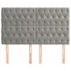 vidaXL T&ecirc;te de lit Gris clair 144 x 7 x 118/128 cm Velours