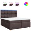 vidaXL Sommier &agrave; lattes de lit avec matelas Marron fonc&eacute; 200x200 cm
