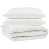 vidaXL Couette avec oreiller 3 pi&egrave;ces Blanc Microfibre