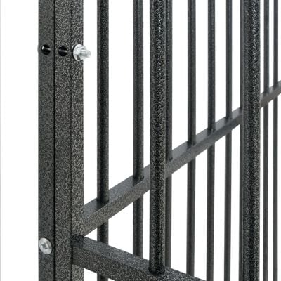 vidaXL Cage pour chien avec roues noir gris acier galvanisé