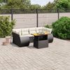 vidaXL Salon de jardin 7 pcs avec coussins noir r&eacute;sine tress&eacute;e