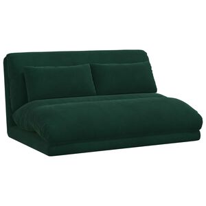 vidaXL Fauteuil de sol ajustable Vert fonc&eacute; Velours