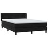 vidaXL Sommier &agrave; lattes de lit avec matelas noir 140x210 cm velours