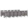 vidaXL Ensemble de salle &agrave; manger pour jardin 13 pc Gris clair