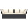 vidaXL Canapé de jardin avec coussins Noir Résine tressée