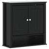 vidaXL Armoire murale de salle de bain BERG noir bois massif