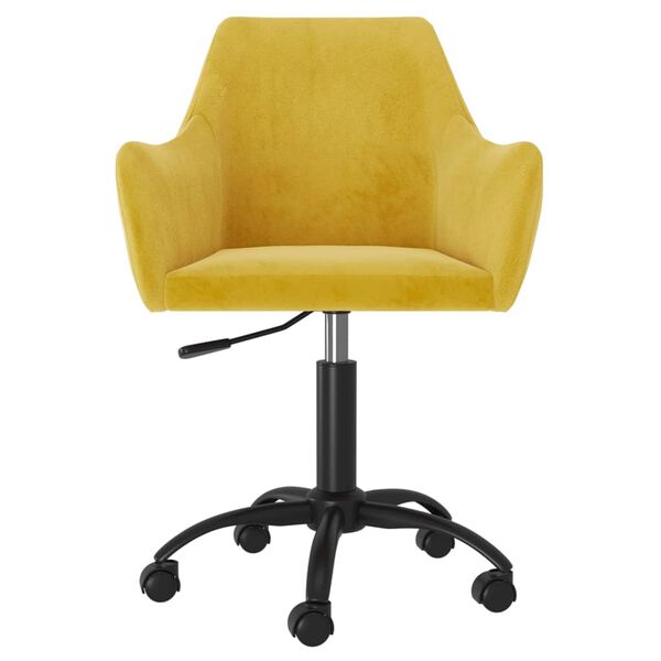 vidaXL Chaises &agrave; manger pivotantes lot de 6 jaune moutarde velours