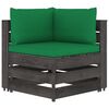 vidaXL Salon de jardin 6 pcs avec coussins Bois impr&eacute;gn&eacute; de gris