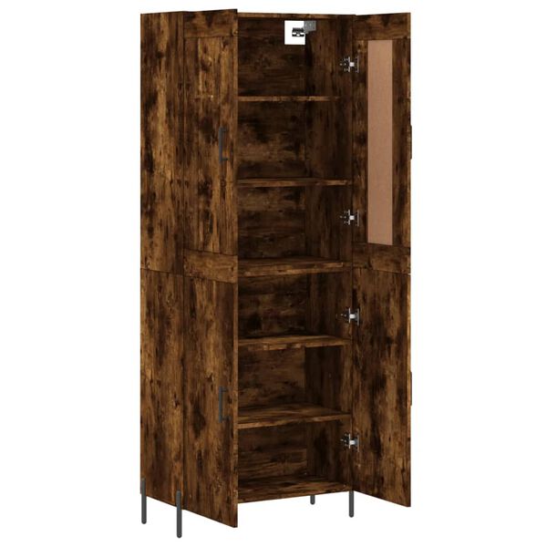 vidaXL Buffet haut Ch&ecirc;ne fum&eacute; 69,5x34x180 cm Bois d'ing&eacute;nierie