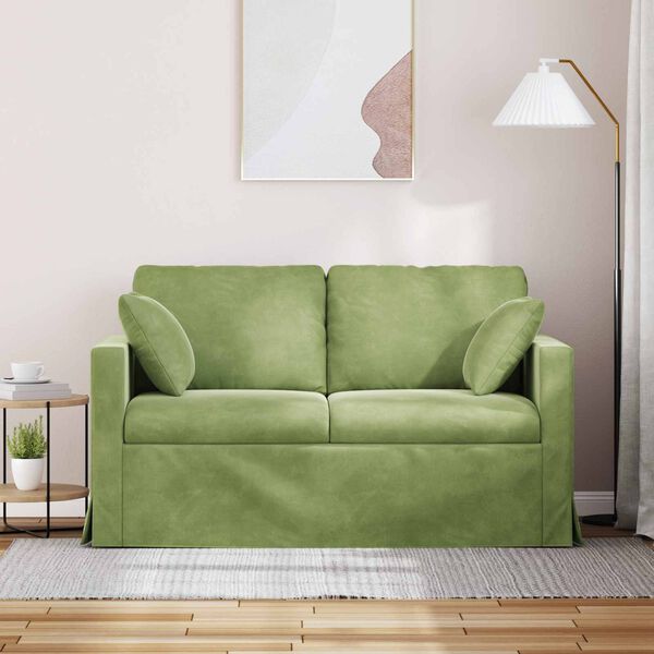 vidaXL Canap&eacute; Vert clair 138 x 78 x 80 cm Velours