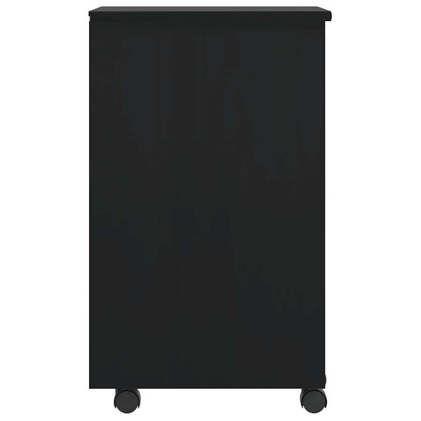 vidaXL Armoire roulante avec tiroirs MOSS noir bois de pin solide