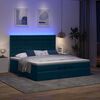 vidaXL Cadre de lit ottoman avec matelas bleu fonc&eacute; 200x200 cm velours