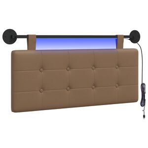 vidaXL T&ecirc;te de lit suspendue Avec lumi&egrave;re LED Cappuccino Simili cuir