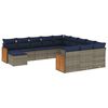 vidaXL Ensemble de canap&eacute; de jardin 12 pcs avec coussins gris r&eacute;sine tress&eacute;e