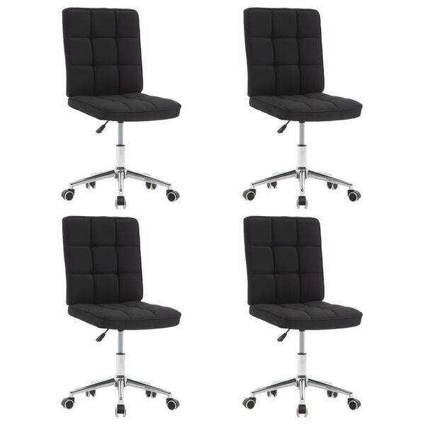vidaXL Chaises &agrave; manger lot de 4 noir tissu